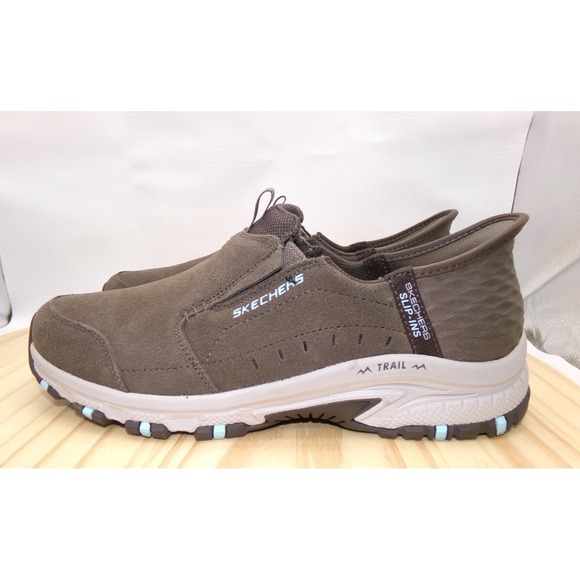 Skechers Slip Ins Sunapee Trail Hiking Shoes 180016 Womens Dark Taupe Size 9.5 - Picture 2 of 9